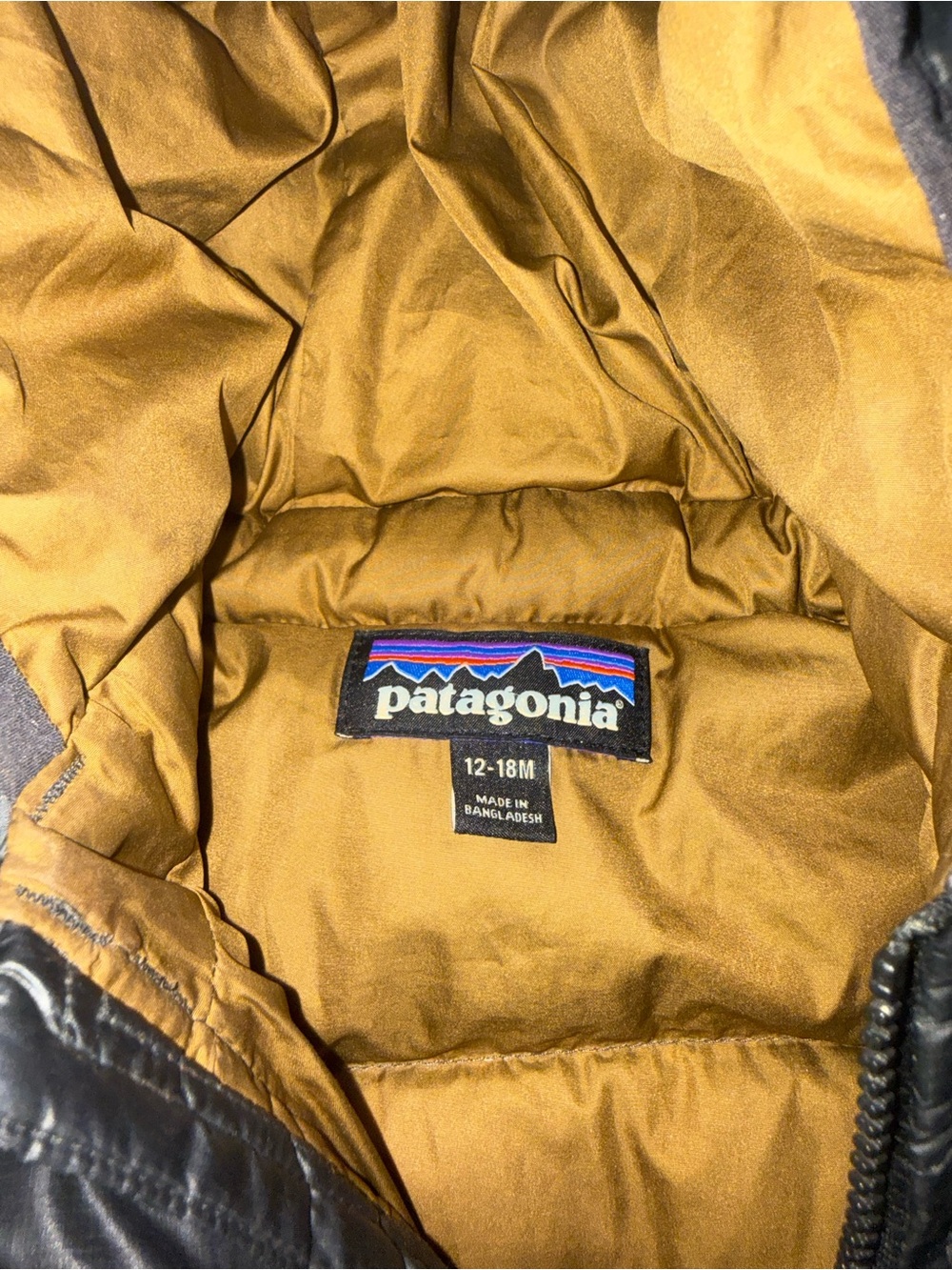 Patagonia Goose Down Toddler Grey Hooded Jacket 12/18 Month - Picture 3 of 6
